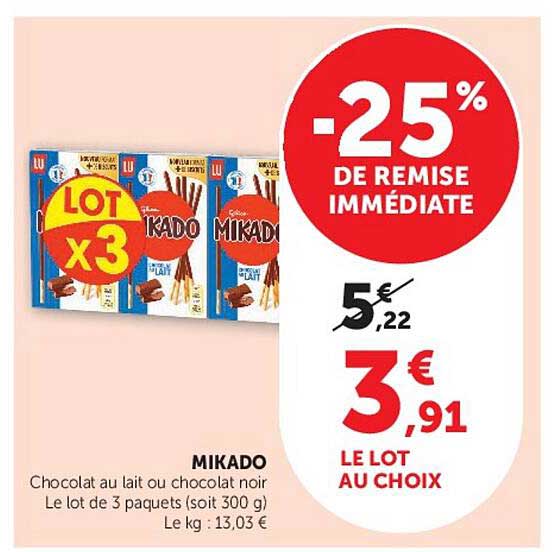 -25% DE REMISE IMMÉDIATE