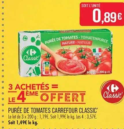 3 ACHETÉS = LE 4ÈME OFFERT