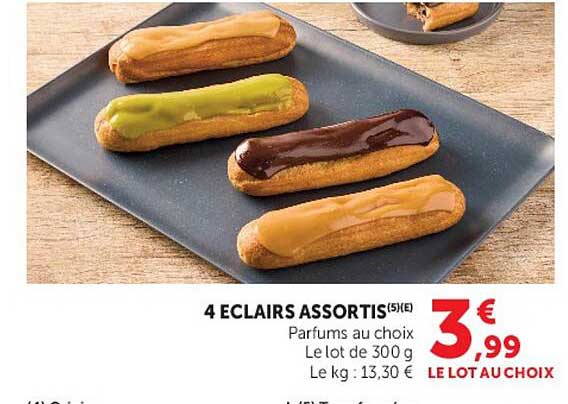 4 ECLAIRS ASSORTIS