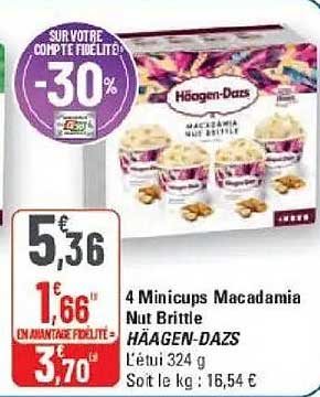 4 Minicups Macadamia Nut Brittle HÄAGEN-DAZS