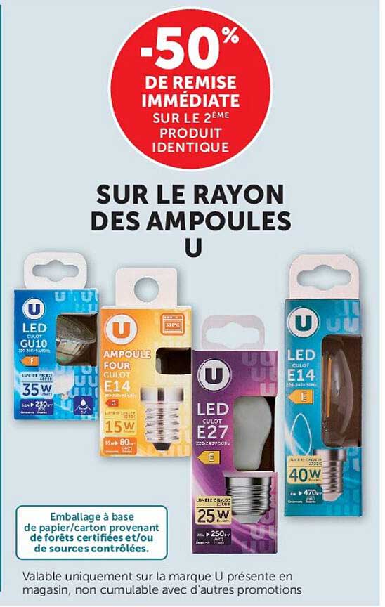 -50% DE REMISE IMMÉDIATE SUR LE 2ÈME PRODUIT IDENTIQUE