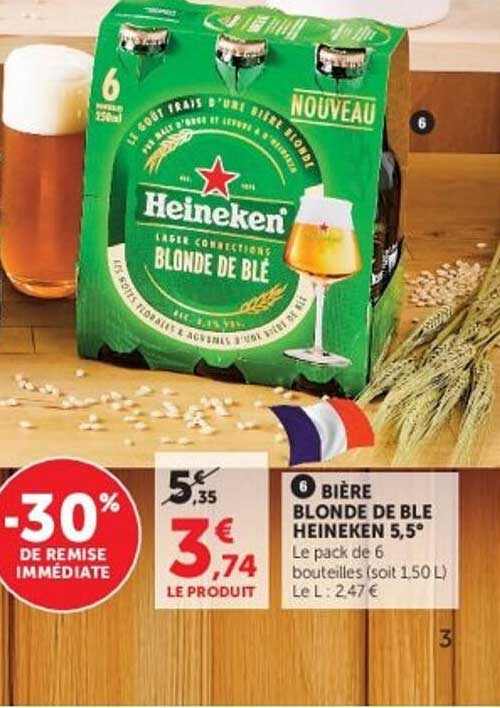 6 BIÈRE BLONDE DE BLÉ HEINEKEN 5,5°