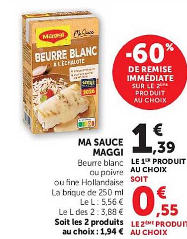 -60% DE REMISE IMMÉDIATE SUR LE 2EME PRODUIT AU CHOIX