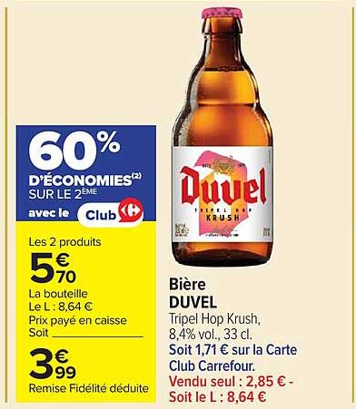 60% D’ÉCONOMIES SUR LE 2 ÈME avec le Club Carrefour