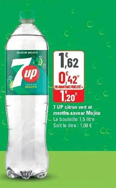 7 UP citron vert et menthe saveur Mojito