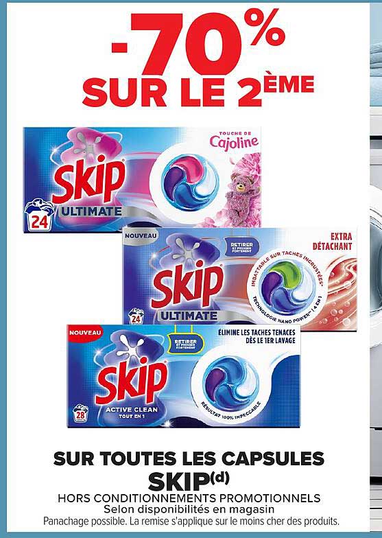 -70% SUR LE 2ÈME SUR TOUTES LES CAPSULES SKIP(d)