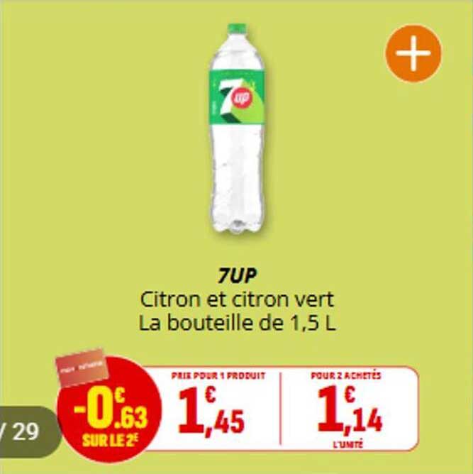 7UP Citron et citron vert La bouteille de 1,5 L