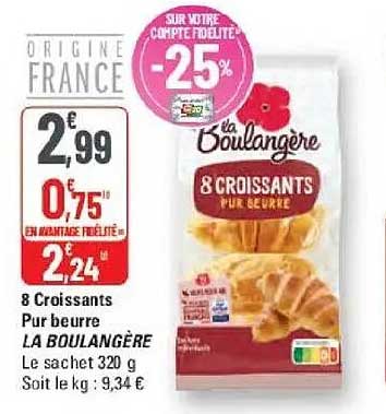 8 Croissants Pur Beurre LA BOULANGÈRE