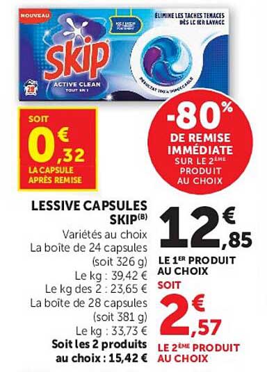 -80% DE REMISE IMMEDIATE SUR LE 2ÈME PRODUIT AU CHOIX