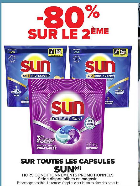 -80% SUR LE 2ÈME SUR TOUTES LES CAPSULES SUN(d)