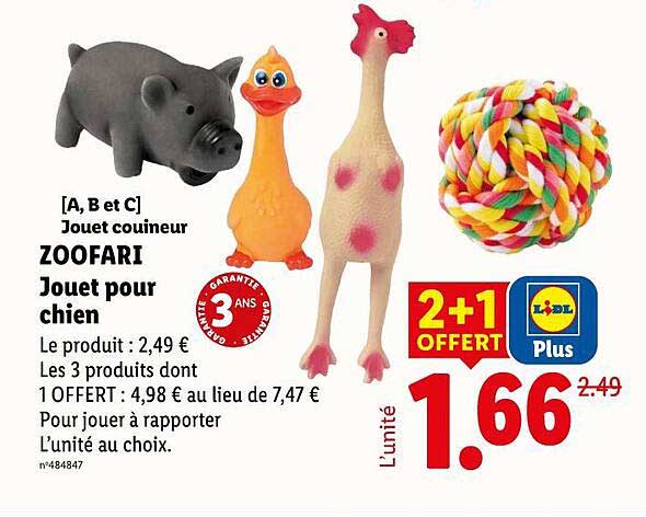 [A, B et C] Jouet couineur ZOOFARI Jouet pour chien