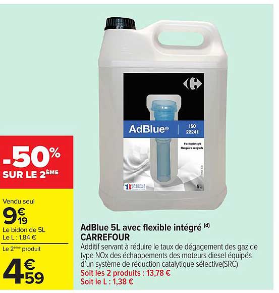 AdBlue 5L avec flexible intégré CARREFOUR