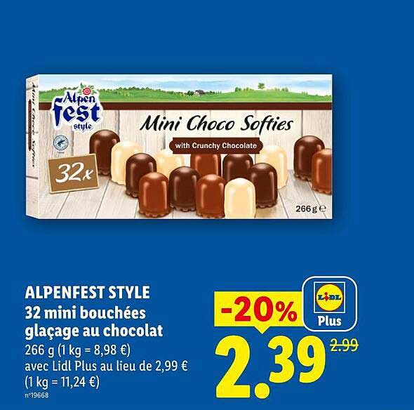 ALPENFEST STYLE 32 mini bouchées glaçage au chocolat