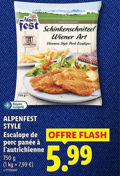 ALPENFEST STYLE Escalope de porc panée à l’autrichienne