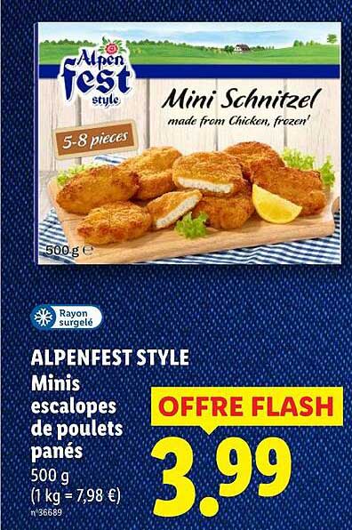 ALPENFEST STYLE Minis escalopes de poulets panés