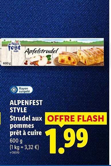 ALPENFEST STYLE Strudel aux pommes prêt à cuire 600 g