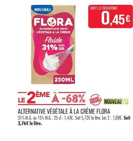 ALTERNATIVE VEGETALE A LA CREME FLORA