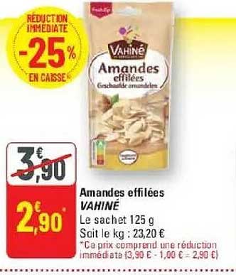 Amandes effilées VAHINÉ Le sachet 125 g