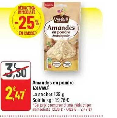 Amandes en poudre VAHINE Le sachet 125 g