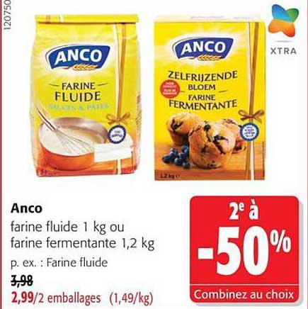 Anco farine fluide 1 kg ou farine fermentante 1,2 kg