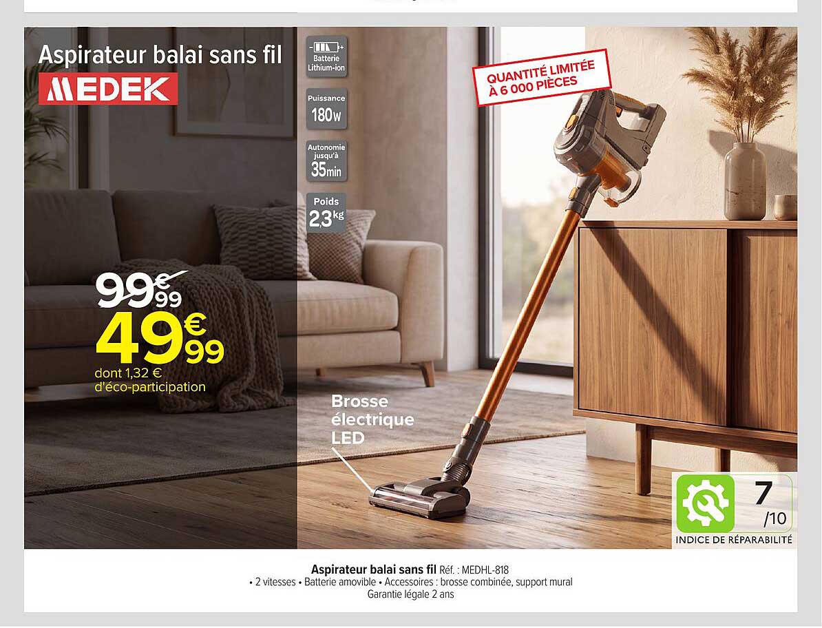 Aspirateur balai sans fil MEDEK