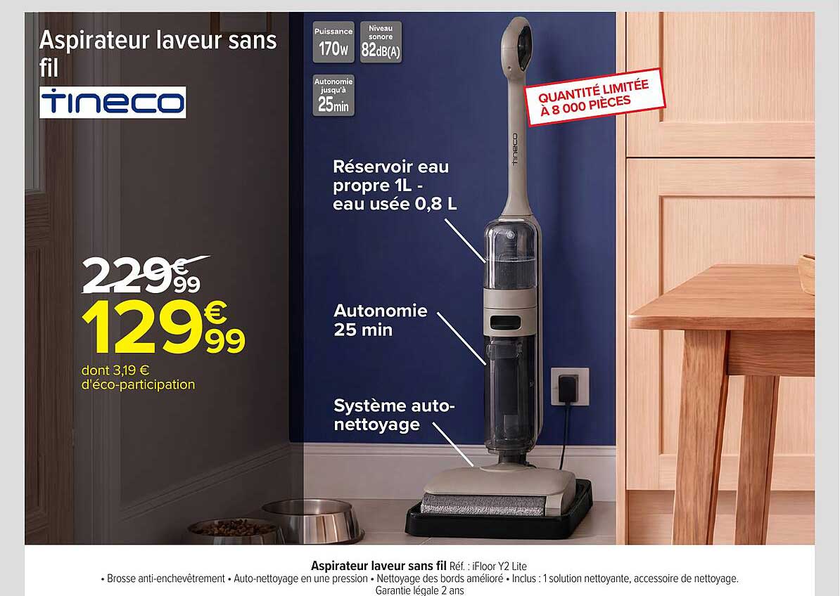 Aspirateur laveur sans fil Tineco iFloor Y2 Lite