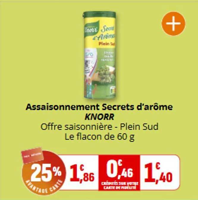 Assaisonnement Secrets d’arôme KNORR Offre saisonnière - Plein Sud Le flacon de 60 g