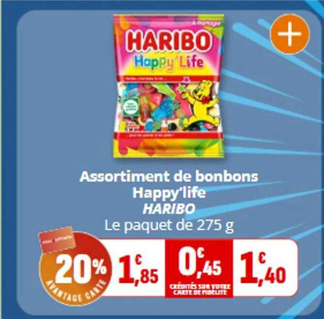 Assortiment de bonbons Happy’life HARIBO Le paquet de 275 g