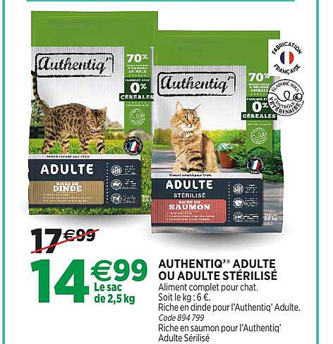 AUTHENTIQ’ ADULTE OU ADULTE STERILISE