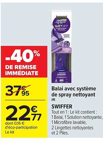Balai avec système de spray nettoyant