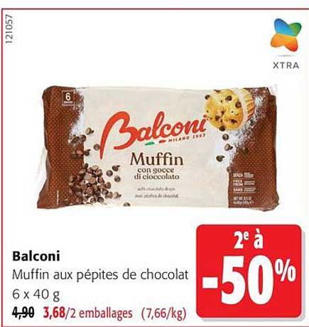 Balconi Muffin aux pépites de chocolat 6 x 40 g