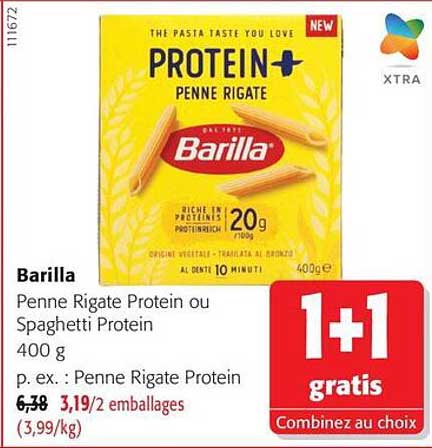 Barilla Penne Rigate Protein ou Spaghetti Protein 400 g 1+1 gratis Combinez au choix
