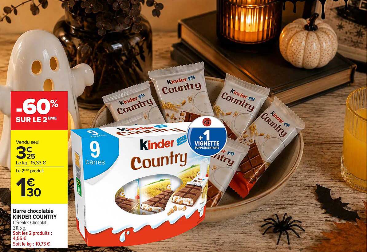 Barre chocolatée KINDER COUNTRY