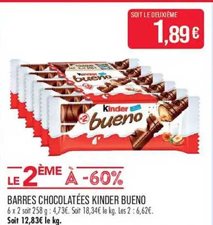 BARRES CHOCOLATÉES KINDER BUENO