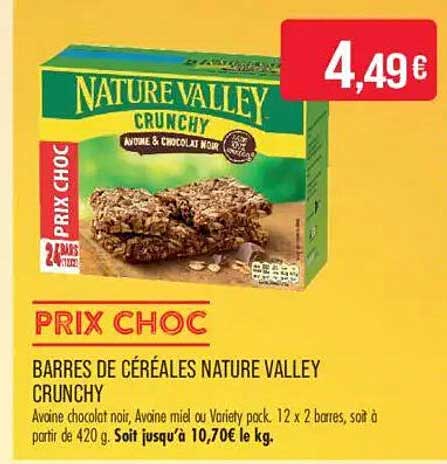 BARRES DE CÉRÉALES NATURE VALLEY CRUNCHY