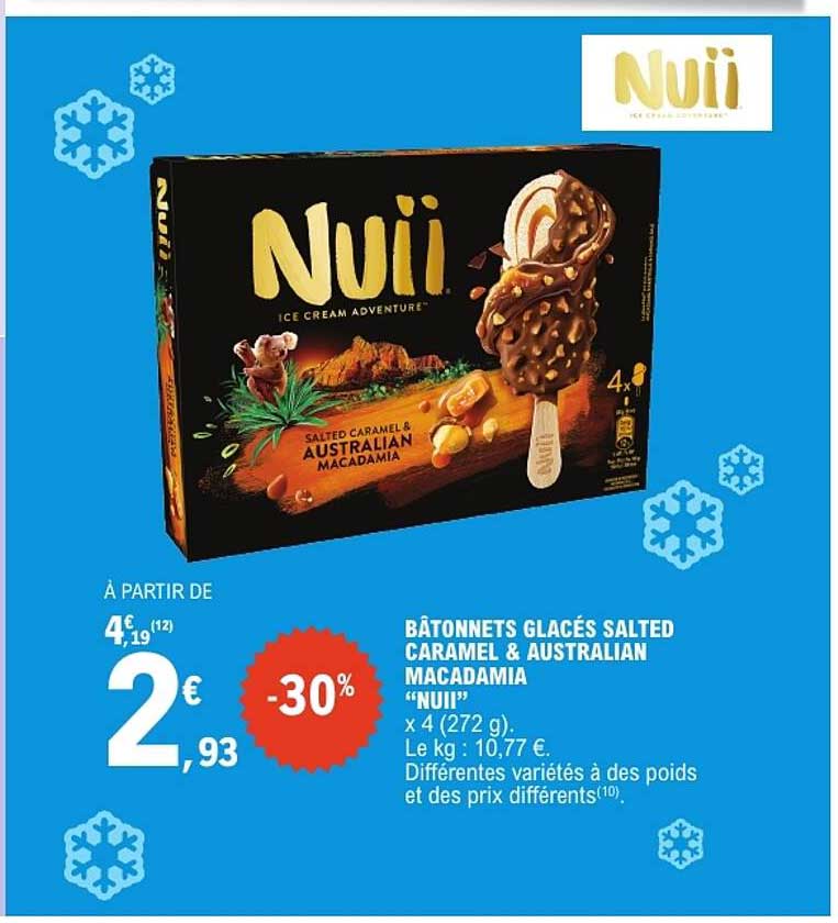 BÂTONNETS GLACÉS SALTED CARAMEL & AUSTRALIAN MACADAMIA “NUII”