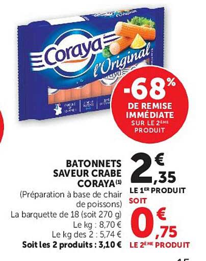 BATONNETS SAVEUR CRABE CORAYA