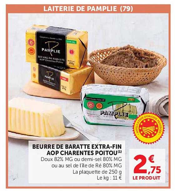 BEURRE DE BARATTE EXTRA-FIN AOP CHARENTES POITOU