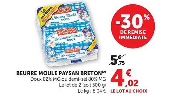 BEURRE MOULE PAYSAN BRETON
