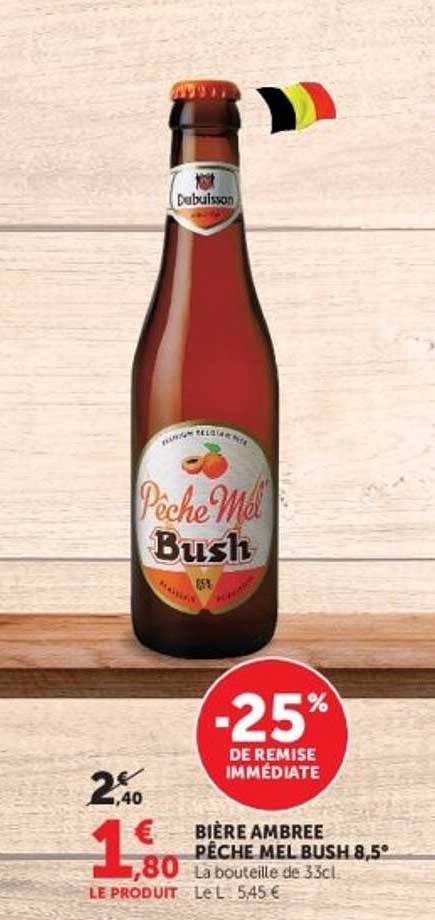 BIÈRE AMBRÉE PÊCHE MEL BUSH 8,5°