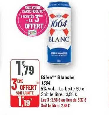 BIÈRE** BLANCHE 1664