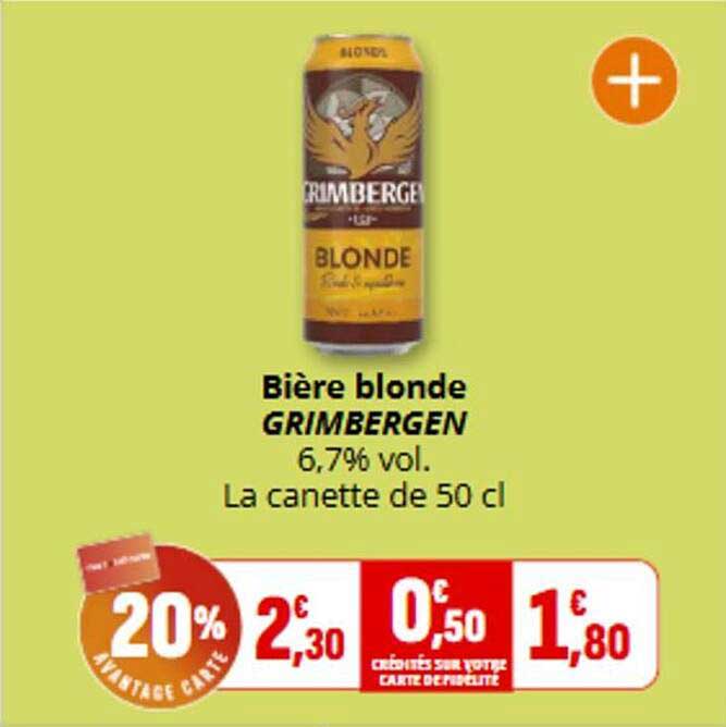 Bière blonde GRIMBERGEN 6,7% vol. La canette de 50 cl