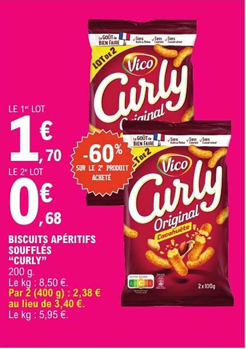 BISCUITS APÉRITIFS SOUFFLÉS “CURLY” 200 g