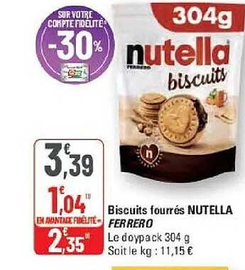 Biscuits fourrés NUTELLA FERRERO