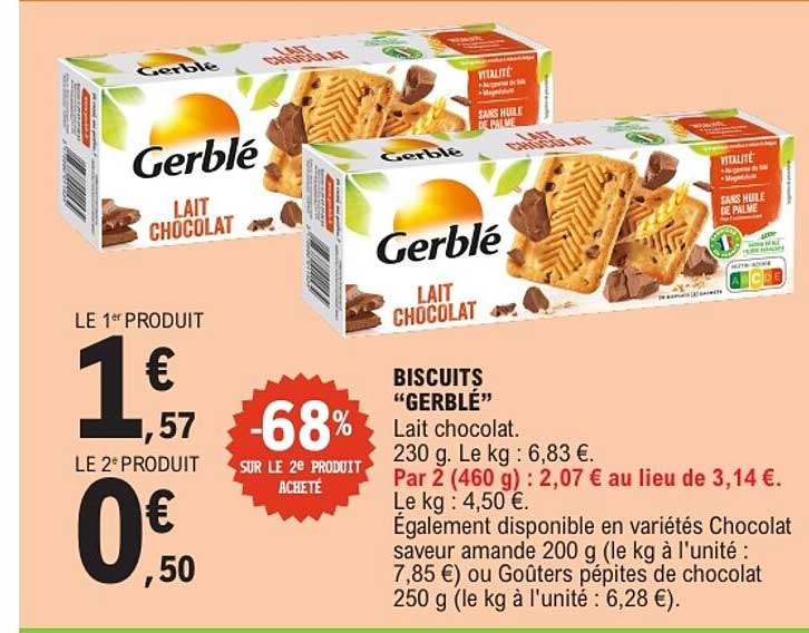 BISCUITS “GERBLE” Lait chocolat.
