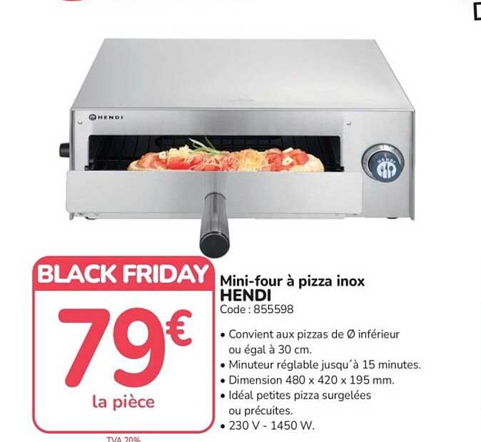BLACK FRIDAY Mini-four à pizza inox HENDI