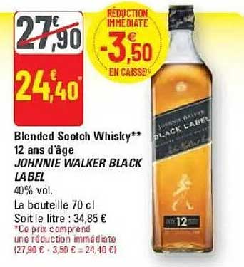 Blended Scotch Whisky** 12 ans d'âge JOHNNIE WALKER BLACK LABEL