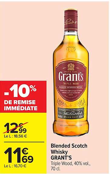 Blended Scotch Whisky GRANT'S Triple Wood, 40% vol., 70 cl.