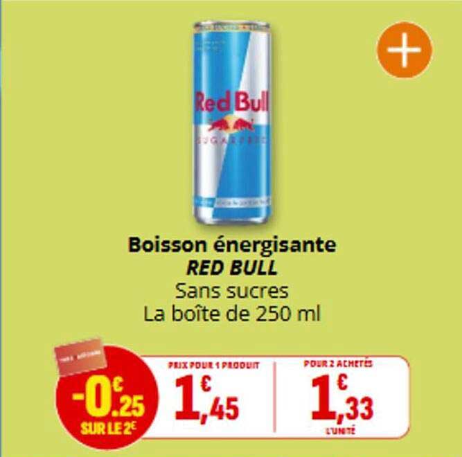 Boisson énergisante RED BULL Sans sucres La boîte de 250 ml
