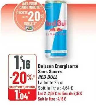 Boisson Energissante Sans Sucres RED BULL